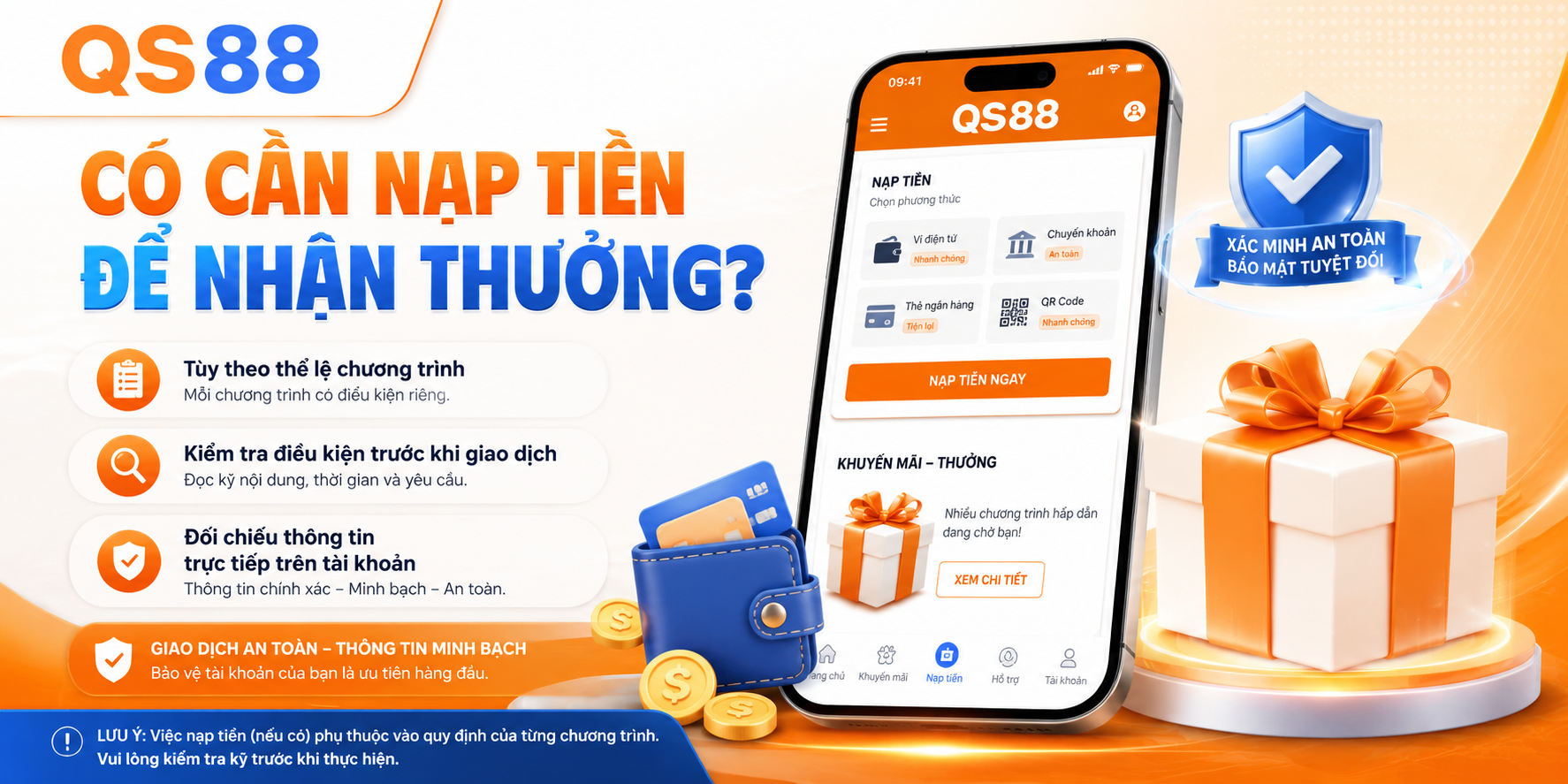 Có cần nạp tiền để nhận thưởng không 